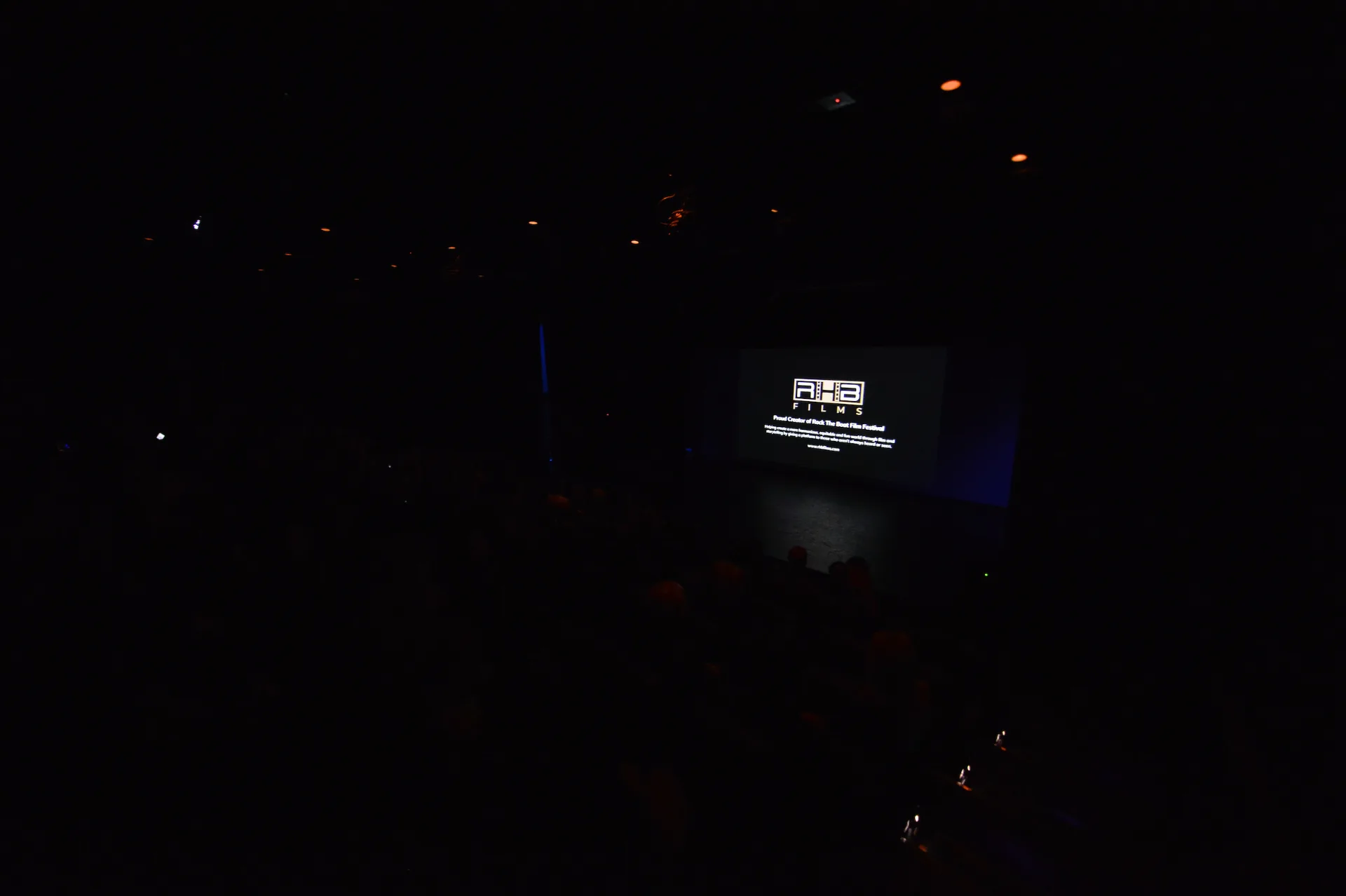 The RHB Films title on the big screen during a screening